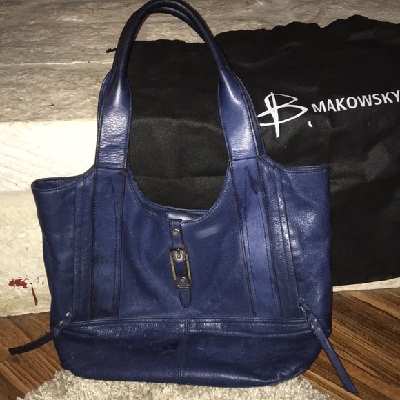 b. makowsky Handbags - Navy leather B Makowsky shoulder bag!